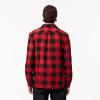 imageLacoste Mens Cotton Twill Plaid OvershirtBlackRed