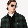 imageLacoste Mens Cotton Twill Plaid OvershirtBlackSinople