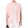 imageLacoste Mens Short Sleeve Regular Fit Linen Button Down Shirt with Front PocketFlamingo