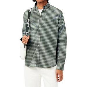 imageLacoste Mens Checked Poplin ShirtKhakiMultico