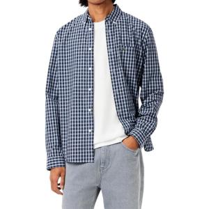 imageLacoste Mens Checked Poplin ShirtNavy Blue  Multico