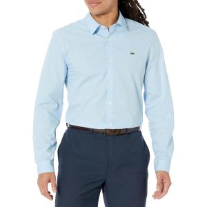 imageLacoste Mens Slim Fit Stretch Poplin Long Sleeve Button Down ShirtPanorama