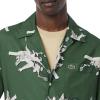 imageLacoste Mens Short Sleeve Rene Graphic Woven ShirtGreen