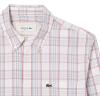 imageLacoste Mens Check Print Stretch ShirtWhite  Flamingo   Red