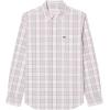 imageLacoste Mens Check Print Stretch ShirtWhite  Flamingo   Red