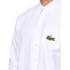 imageLacoste Mens Long Sleeve Big Croc Graphic Woven ShirtWhite  White