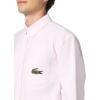 imageLacoste Mens Long Sleeve Croc Signature Woven ShirtFlamingo Pink  White