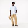 imageLacoste Mens Short Sleeved Regular Fit Gingham Print ShirtWhiteOverview