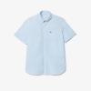 imageLacoste Mens Short Sleeved Regular Fit Gingham Print ShirtWhiteOverview