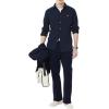 imageLacoste Mens Slim Fit Long Sleeve Woven ShirtNavy Blue