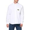 imageLacoste Mens Long Sleeve Big Croc Graphic Woven ShirtWhite  White