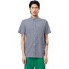 imageLacoste Mens Short Sleeved Regular Fit Gingham Print ShirtWhiteNavy Blue