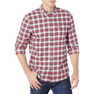 imageLacoste Mens Long Sleeve Checkered Woven ShirtLaponieRougemarine