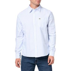 imageLacoste Mens Regular Fit Striped Oxford Cotton ShirtOverview  White
