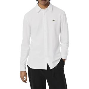 imageLacoste Mens Slim Fit Long Sleeve Woven ShirtWhite