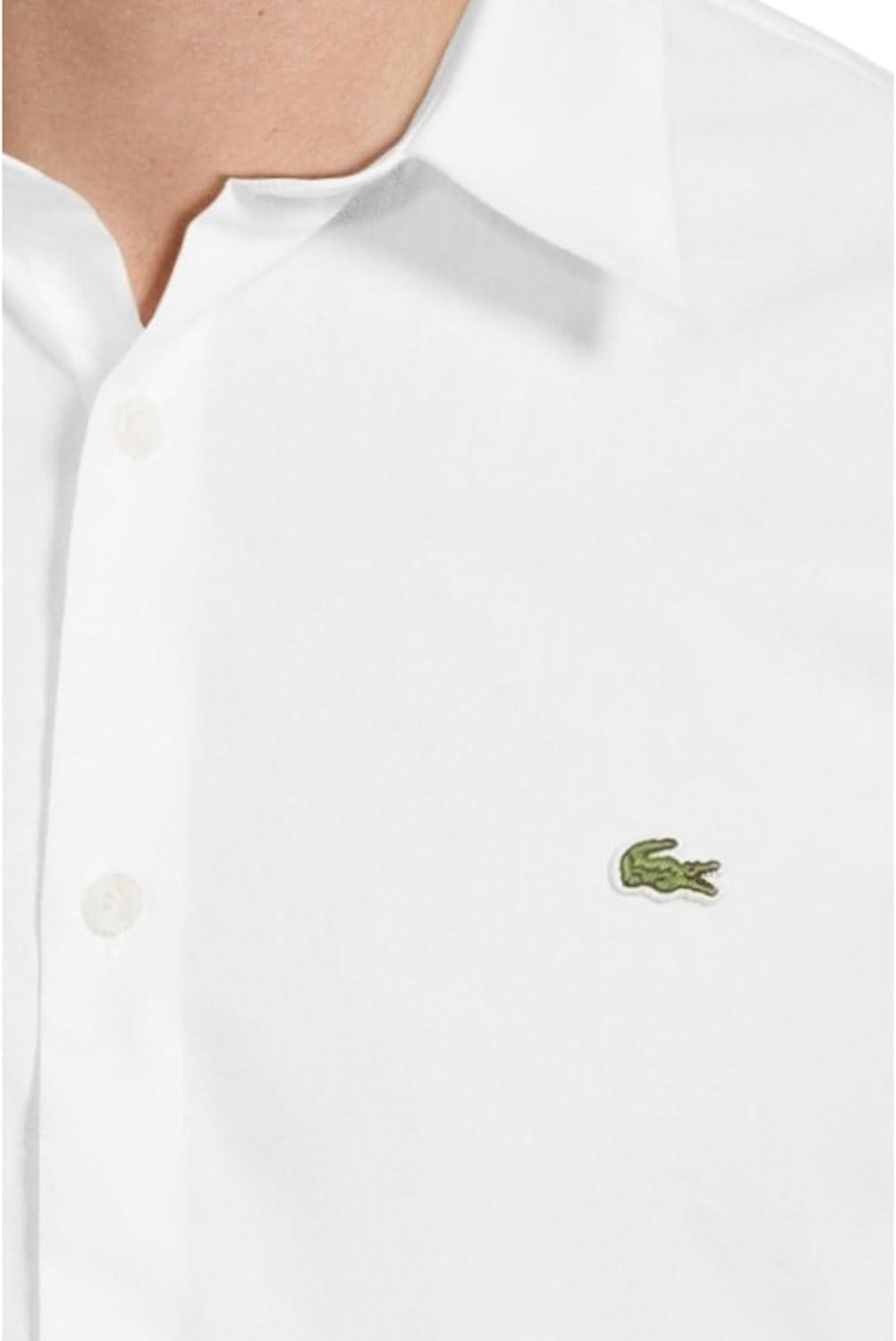 imageLacoste Mens Slim Fit Stretch Cotton Poplin ShirtWhite