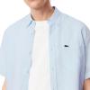 imageLacoste Mens Short Sleeve Regular Fit Linen Button Down Shirt with Front PocketRill