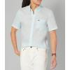 imageLacoste Mens Short Sleeve Regular Fit Linen Button Down Shirt with Front PocketRill
