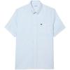 imageLacoste Mens Short Sleeve Regular Fit Linen Button Down Shirt with Front PocketRill