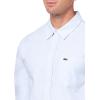 imageLacoste Mens Striped Oxford Cotton Shirt with PocketOverview  White