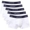 imageLacoste Mens Cotton Stretch Essentials Trunks 5PackWhite New