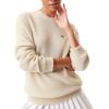 imageLacoste Womens Crewneck Cashmere Pullover SweaterCream