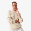 imageLacoste Womens Crewneck Cashmere Pullover SweaterFlour