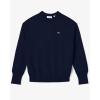 imageLacoste Womens Crewneck Cashmere Pullover SweaterNavy Blue