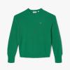 imageLacoste Womens Crewneck Cashmere Pullover SweaterRocket Green