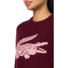 imageLacoste x Bandier Womens Contrast Crocodile SweaterBordeauxLight Pink
