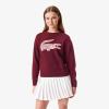 imageLacoste x Bandier Womens Contrast Crocodile SweaterBordeauxLight Pink