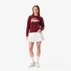 imageLacoste x Bandier Womens Contrast Crocodile SweaterBordeauxLight Pink