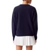 imageLacoste x Bandier Womens Contrast Crocodile SweaterNavy BlueGreen