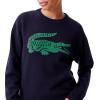 imageLacoste x Bandier Womens Contrast Crocodile SweaterNavy BlueGreen