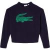 imageLacoste x Bandier Womens Contrast Crocodile SweaterNavy BlueGreen