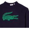 imageLacoste x Bandier Womens Contrast Crocodile SweaterNavy BlueGreen
