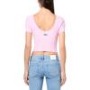 imageLacoste x Bandier Womens Rib Short Sleeve Bra TopLight Pink