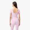 imageLacoste x Bandier Womens Rib Short Sleeve Bra TopLight Pink