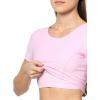 imageLacoste x Bandier Womens Rib Short Sleeve Bra TopLight Pink