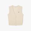 imageLacoste x Bandier Womens Sleeveless Cashmere CardiganCream