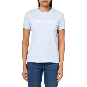 imageLacoste Womens Crew Neck Short Sleeve Regular Fit Graphic TShirtBlueWhite
