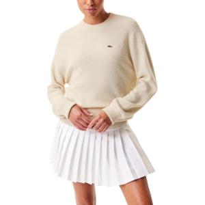 imageLacoste Womens Crewneck Cashmere Pullover SweaterCream