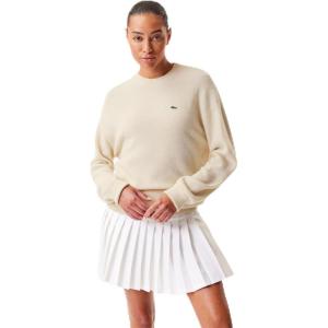 imageLacoste Womens Crewneck Cashmere Pullover SweaterFlour