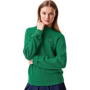 imageLacoste Womens Crewneck Cashmere Pullover SweaterRocket Green