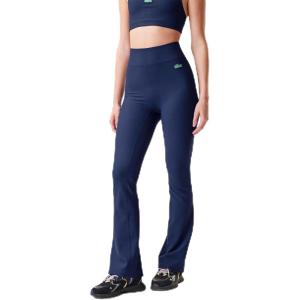 imageLacoste x Bandier Womens Ribbed Flare PantsGreen