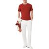 imageLacoste Mens Crew Neck Short Sleeve Regular Fit Classic TShirtIberis Striped Collar