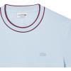 imageLacoste Mens Crew Neck Short Sleeve Regular Fit Classic TShirtRill Blue Striped Collar