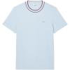 imageLacoste Mens Crew Neck Short Sleeve Regular Fit Classic TShirtRill Blue Striped Collar