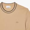 imageLacoste Mens Crew Neck Short Sleeve Regular Fit Classic TShirtViennese Striped Collar