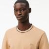 imageLacoste Mens Crew Neck Short Sleeve Regular Fit Classic TShirtViennese Striped Collar